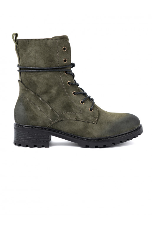 nööritavad saapad roheline z efektem cieniowania na nosku