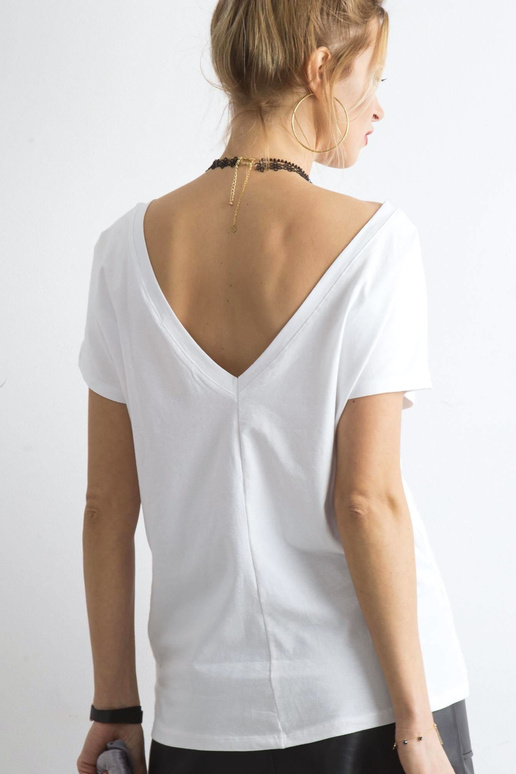 Valge naiste T-särk seljakaelusega Fire Valge naiste T-särk seljakaelusega Fire