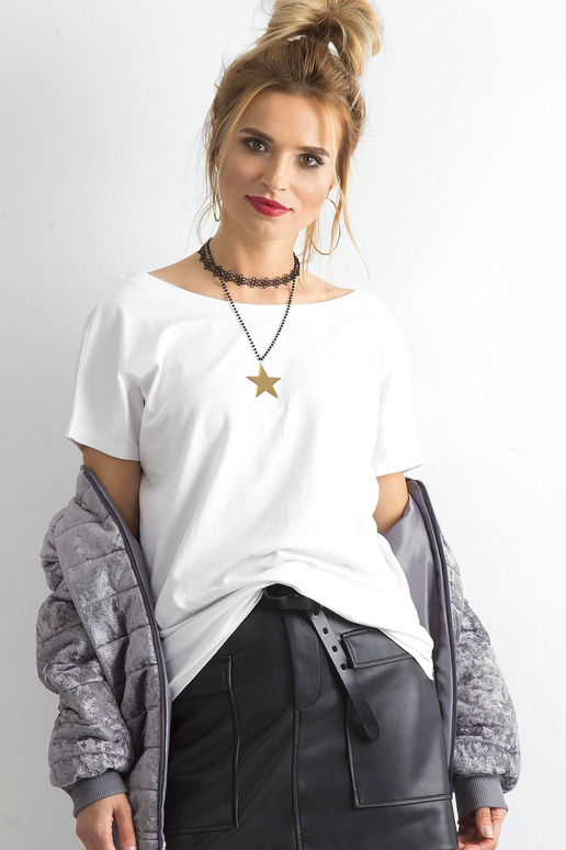 Valge naiste T-särk seljakaelusega Fire Valge naiste T-särk seljakaelusega Fire