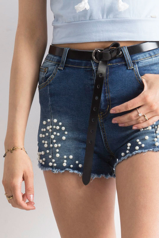 Tumesinised pärlitega lühikesed püksid