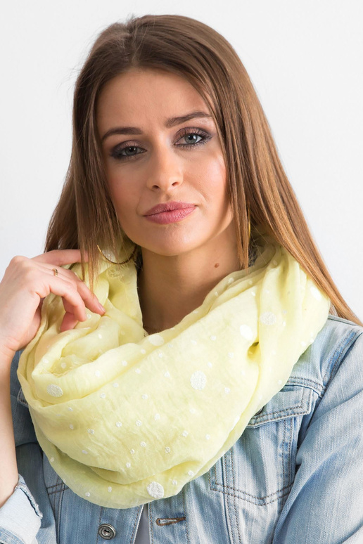 Helekollane täppidega sall