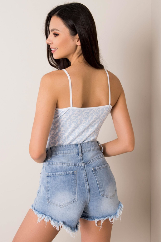 Valge ja sinine Paisley top Valge ja sinine Paisley top