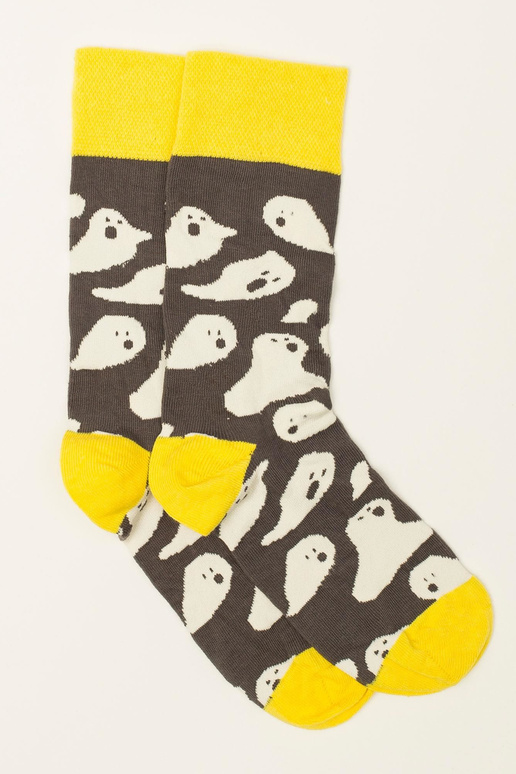 Hallid kollase trükiga meeste sokid