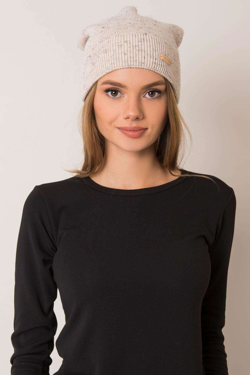 Naiste beež pompooniga müts RUE PARIS