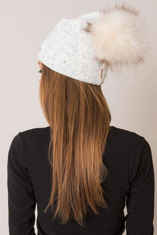 Ecru naiste müts pompooniga RUE PARIS