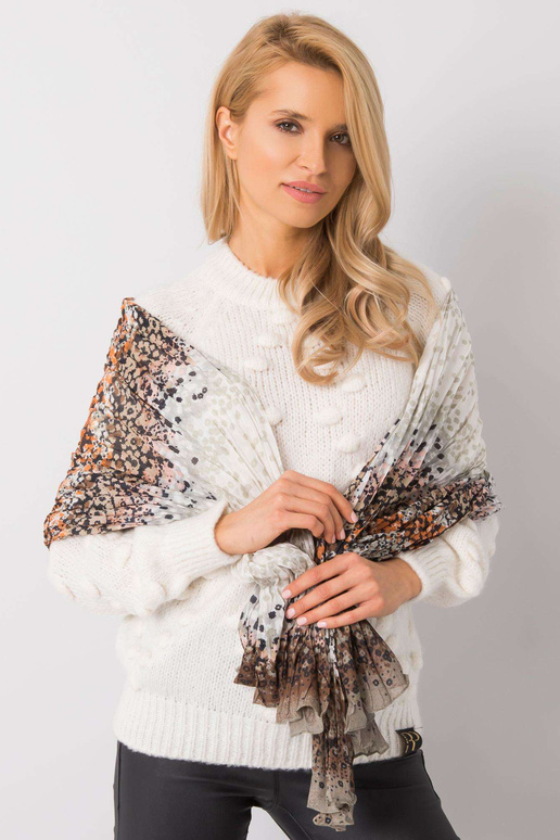 Khaki-oranži mustriga sall