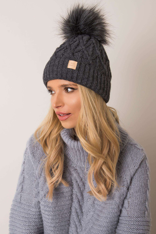 Tumehall müts pompooniga RUE PARIS