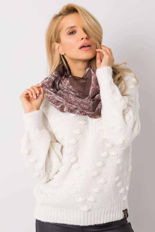 Pruuni-virsikuvärvi mustritega sall