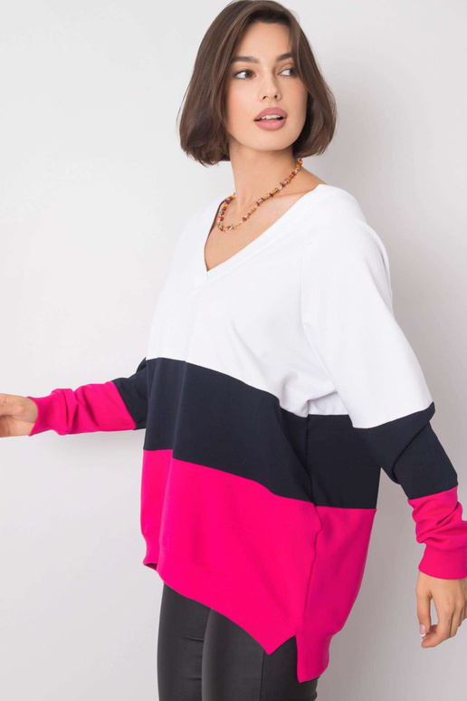 Valge ja fuksia värvi dressipluus...
