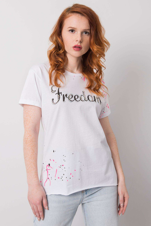 Valge t-särk Raveni kirjaga Valge t-särk Raveni kirjaga