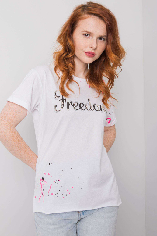 Valge t-särk Raveni kirjaga Valge t-särk Raveni kirjaga