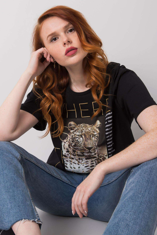 Must Leslie puuvillane T-särk