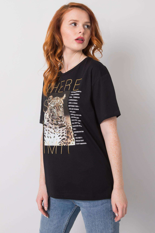 Must Leslie puuvillane T-särk