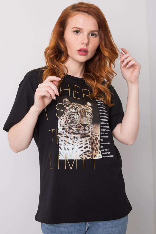 Must Leslie puuvillane T-särk