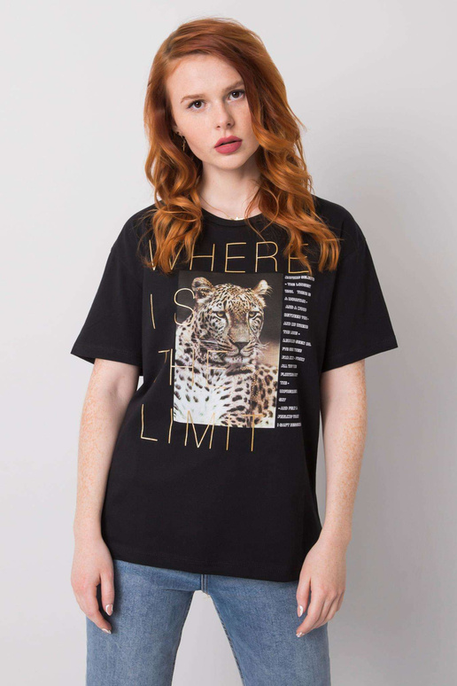 Must Leslie puuvillane T-särk