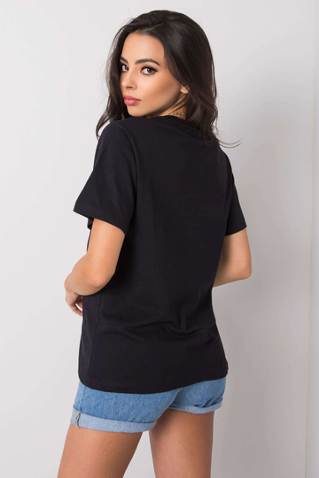 Must Gloria trükiga T-särk