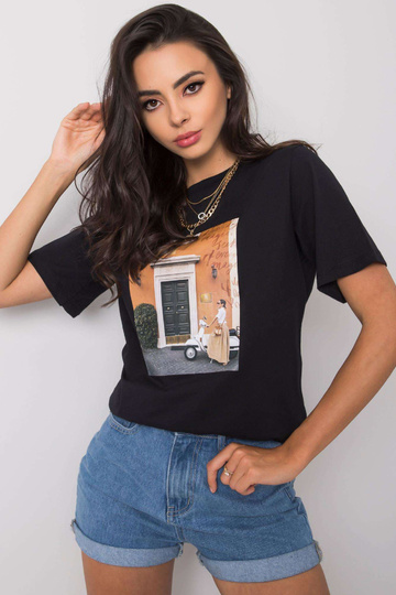 Must Gloria trükiga T-särk 2