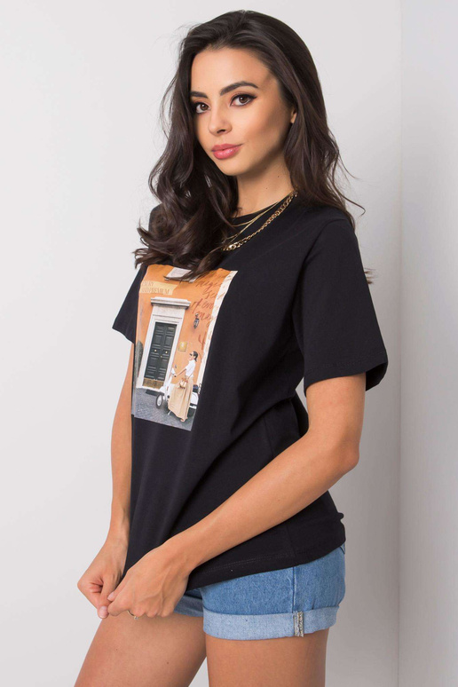 Must Gloria trükiga T-särk Must Gloria trükiga T-särk