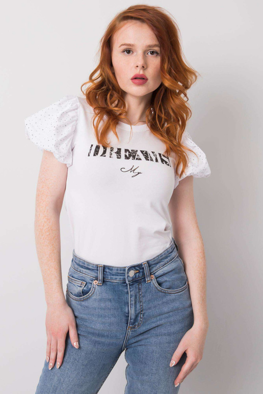 Valge Tilly aplikatsiooniga T-särk Valge Tilly aplikatsiooniga T-särk