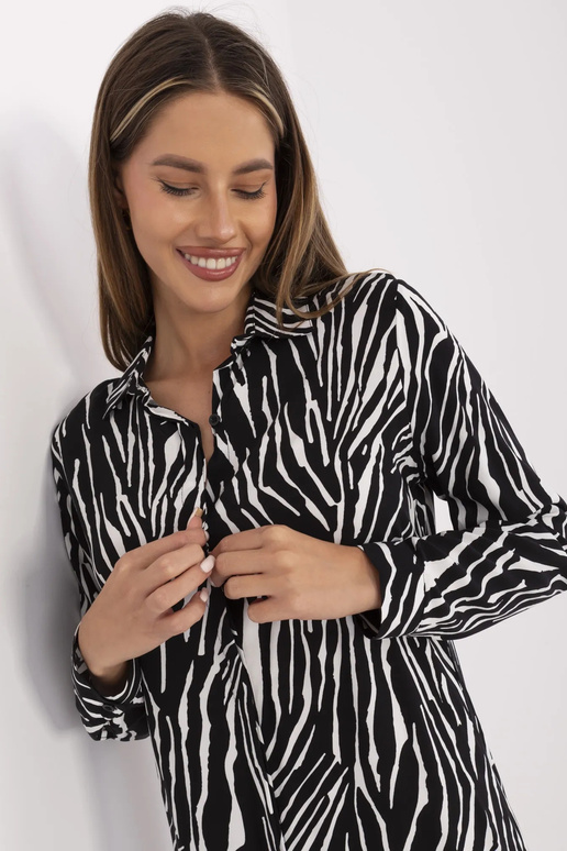 Must-valge printidega kleit Gigi RUE...