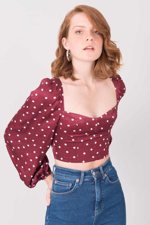 Burgundia täpiline pluus BSL