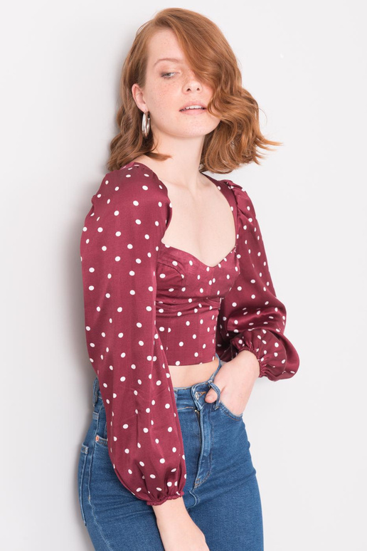 Burgundia täpiline pluus BSL