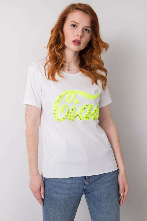 Valge Erini aplikatsiooniga T-särk