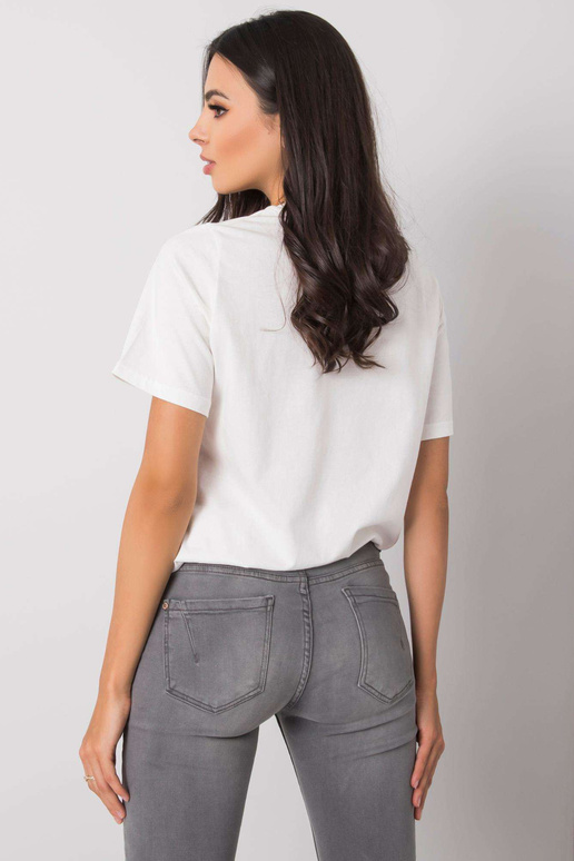 Valge reisitrükiga T-särk Valge reisitrükiga T-särk