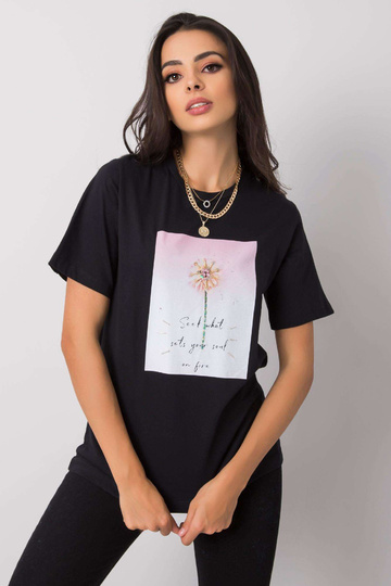 Vanessa must puuvillane T-särk 2