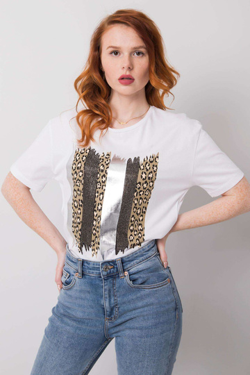 Rossie valge puuvillane T-särk