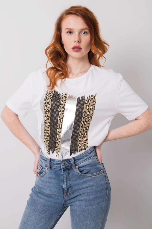 Rossie valge puuvillane T-särk Rossie valge puuvillane T-särk