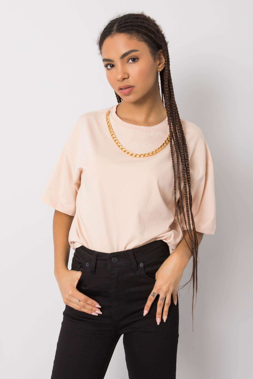 Virsikuvärvi puuvillane t-särk Donna... Virsikuvärvi puuvillane t-särk Donna...