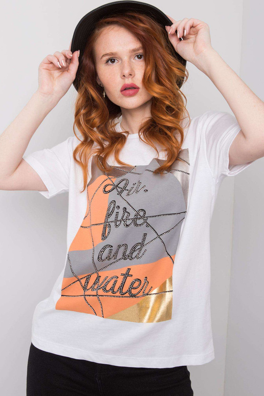 Madelyni valge puuvillane T-särk Madelyni valge puuvillane T-särk