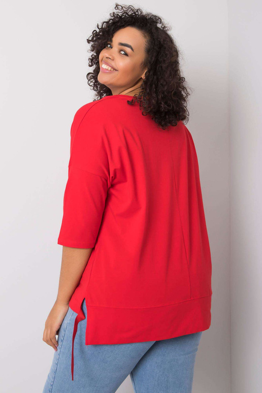 Punane Cassia aplikatsioonidega pluus