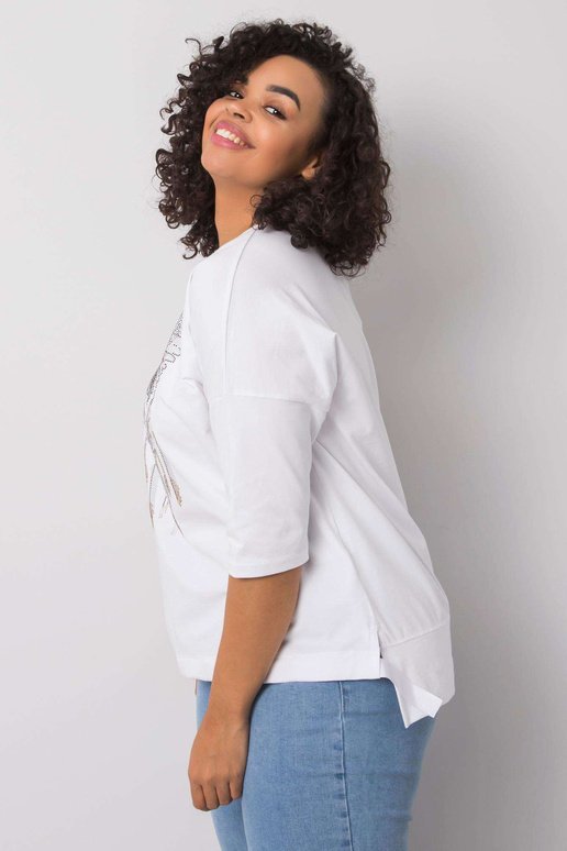 Valge Cassia aplikatsioonidega pluus