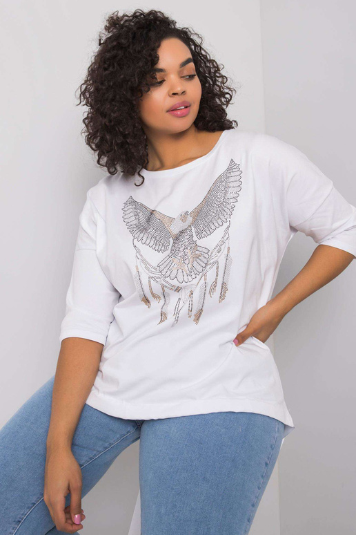 Valge Cassia aplikatsioonidega pluus