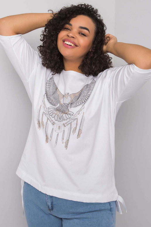 Valge Cassia aplikatsioonidega pluus