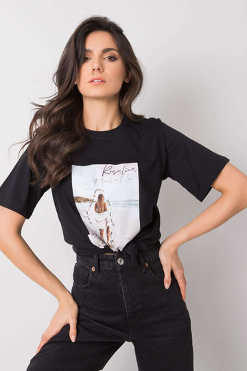 Must reisitrükiga T-särk 2