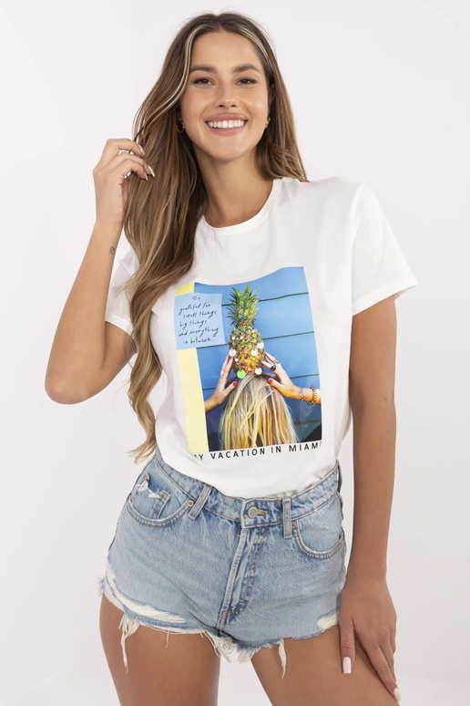 Lotta puuvillane naiste valge T-särk Lotta puuvillane naiste valge T-särk