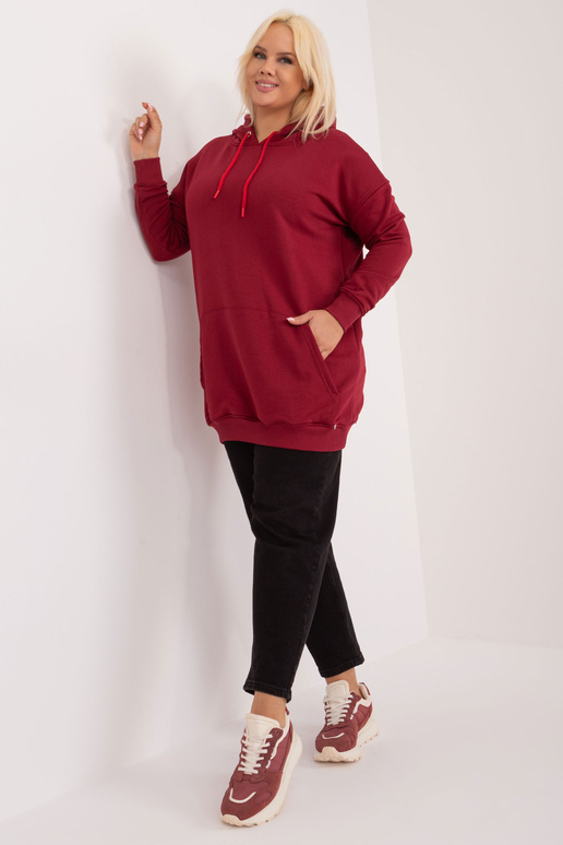 Burgundia pluss suuruses Luna kapuuts