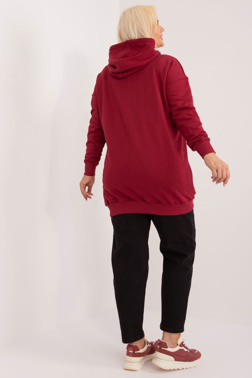 Burgundia pluss suuruses Luna kapuuts