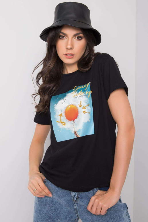 Must Trissa trükiga T-särk Must Trissa trükiga T-särk