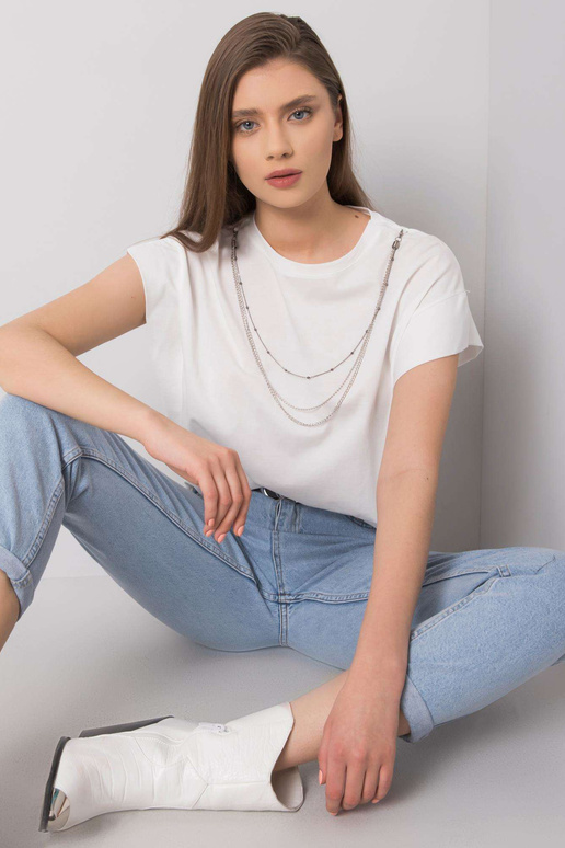 Valge T-särk kaelakeega Arianna RUE... Valge T-särk kaelakeega Arianna RUE...