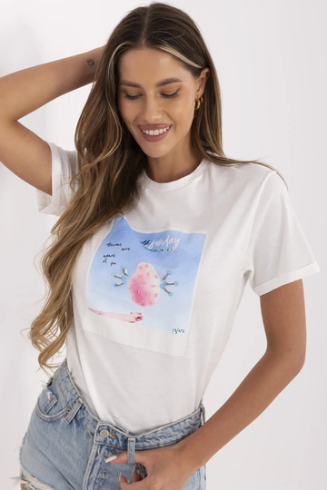 Valge Kadi puuvillane T-särk 2