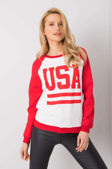 Valge ja punane dressipluus...