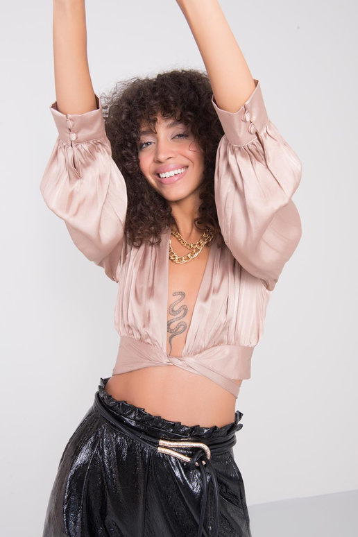 Beež satiinist pluus BSL