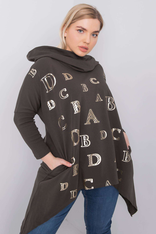 Tume khaki suures suuruses kapuuts Aina