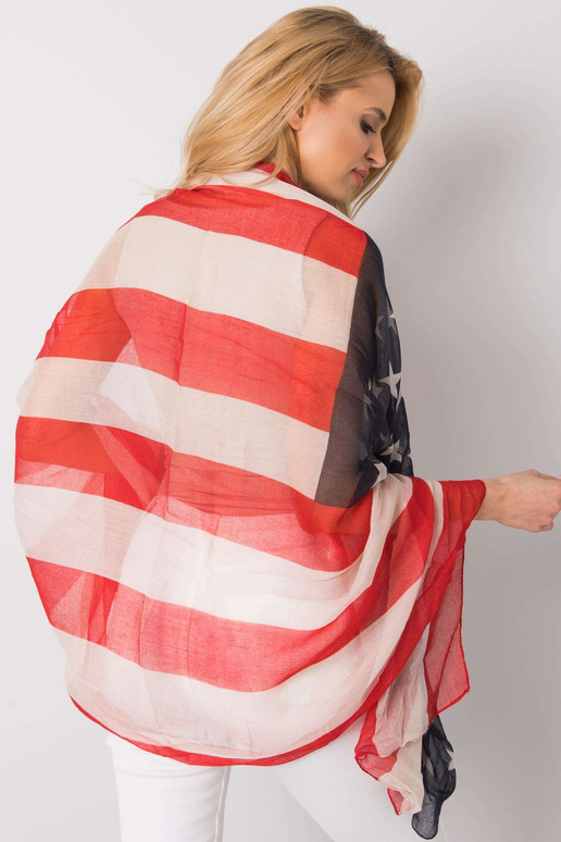 Punane ja beež trükiga ümbris