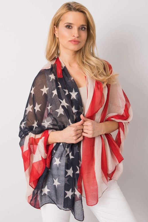 Punane ja beež trükiga ümbris