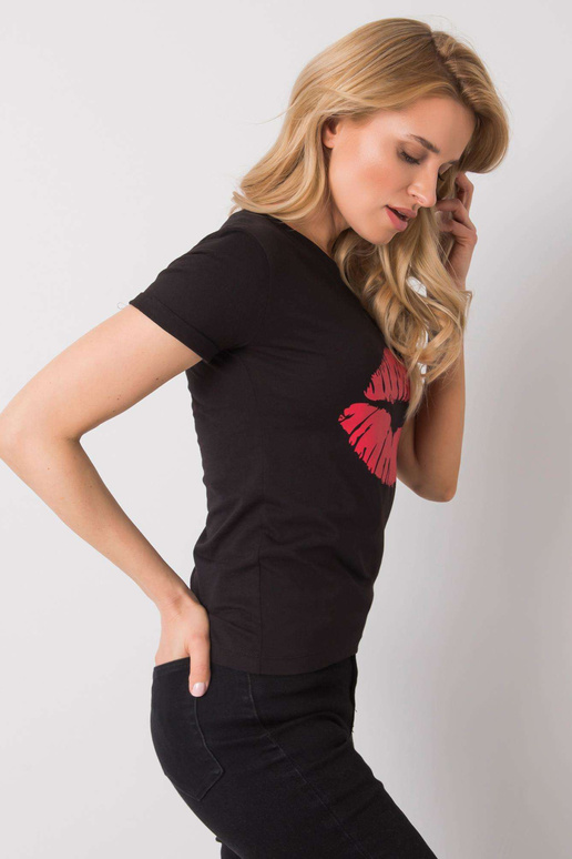 Must T-särk trükiga Tiziana OCH BELLA